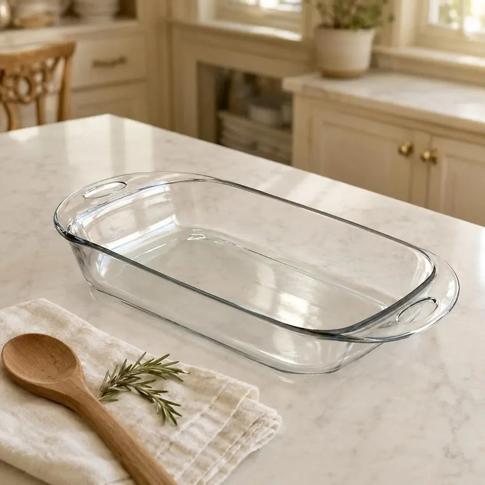 Anchor Hocking 3.7 Qt Clear Glass 16” Open Handle Casserole Baking Dish